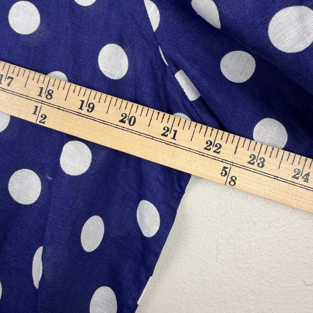 Hester & Orchard Blouse Women's Large Navy White Polka Dot 3/4 Sleeve Pullover - Picture 14 of 15